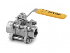 Ball Valve,
Body:316SS/CF8M, MWP:1,000psig, Seat:PTFE, Conn.:8mm x 8mm Tube OD, 2-Ferrule, Orifice:4.8mm, Cv:1.2, SS Lever Handle, 3-Piece Bolted Body